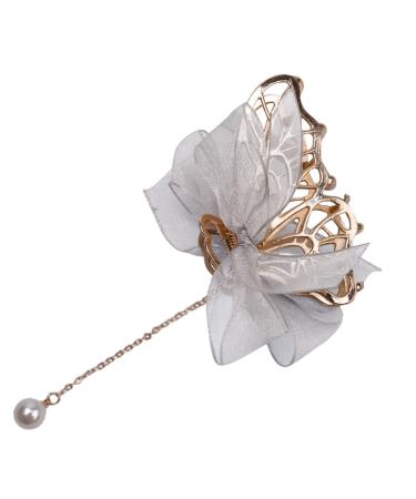 Butterfly hair clips clips with loop band pearl pendant tormented slide-resistant strong stop metal elegant hair accessories hair clip for thin thick hair 1 pc a01 butterfly
