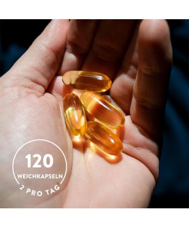 High Dose Omega 3 Capsules 2000mg | 1000mg EPA & 500mg DHA | 120 Fish Oil Capsules for Heart & Joint Health - 60 Days Supply - Buy Online on GoSupps.com