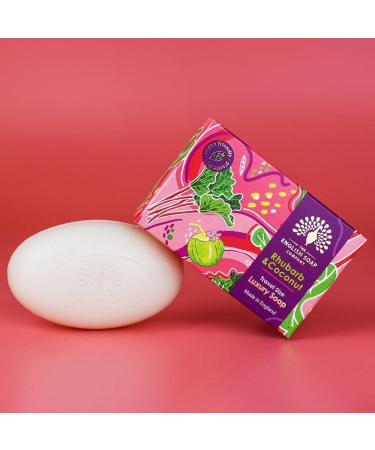 The English Soap Company Travel Size Rhubarb & Coconut Luxury Soap Bar 100g - Buy Online on GoSupps.com
