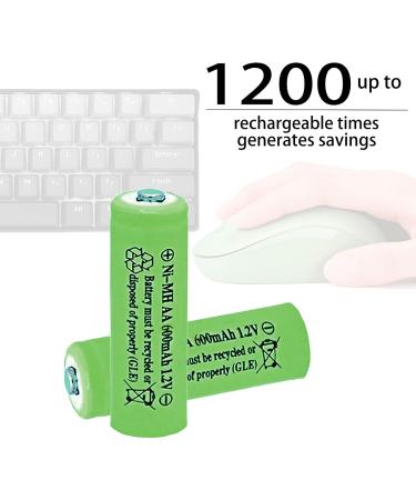 12 Counts AA 600mAh NiMH Rechargeable Batteries - 1.2V Double A Solar Light Compatible - Eco-Friendly Power Solution - Buy Online on GoSupps.com