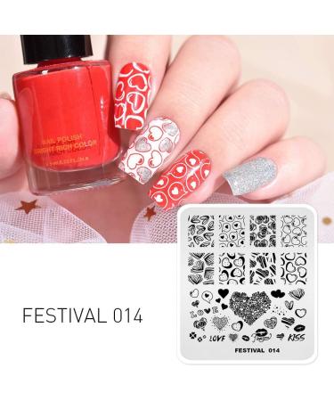 Alexnailart Stamping Plate Heart Template - Nail Art Tools (FE014) - Buy Online on GoSupps.com