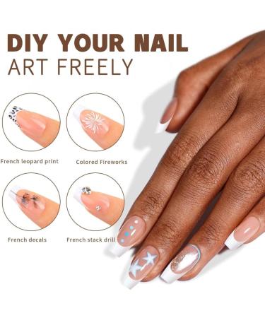 Elegant French Manicure French False Nails Different Sizes Natural Nail Art Tips and Accessories - Buy Online on GoSupps.com