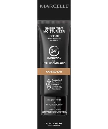 Marcelle Sheer Tint Moisturizer SPF 30 Caf Au Lait with Hyaluronic Acid and Aloe Hypoallergenic Non-Comedogenic Fragrance-Free Paraben-Free Oil-Free 40 mL - Buy Online on GoSupps.com
