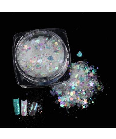 Mix for sequins for fingernails 3D glitter mermaid shiny mirroring irregular stars round cardiac flakes manicure decoration holographic art