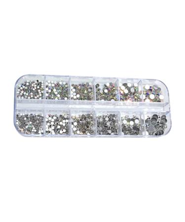 lopituwe Flatback Rhinestone Assortment Set with Storage Box Home Salon Girls Crystals Kit Decoration Nail Art Accessories