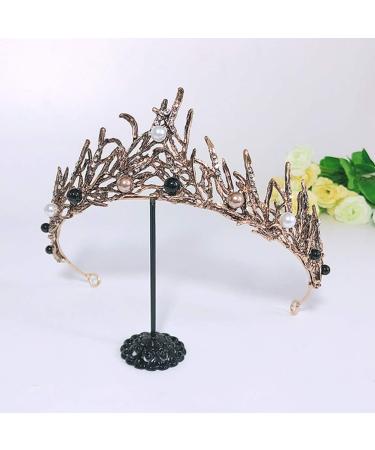 Lurrose Vintage Baroque Crown Tiara for Brides | Rhinestone Pearl Headband | Elegant Wedding Headdress - Buy Online on GoSupps.com