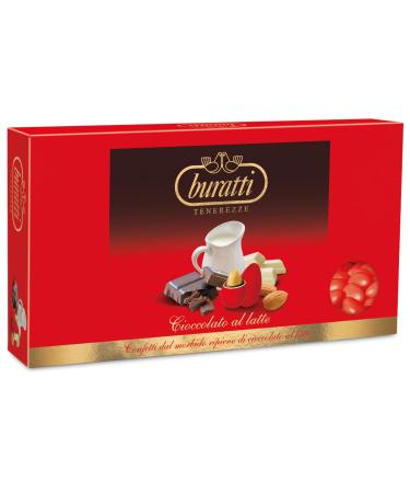 Buratti Confetti Almond Dragées Covered with Red Tenderness Chocolate 1 Kg