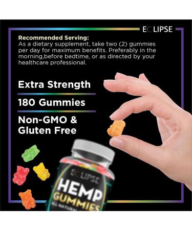Hemp Gummies - 9 000 MG - Gummy Bear with Hemp Oil - 90 Count - Buy Online on GoSupps.com