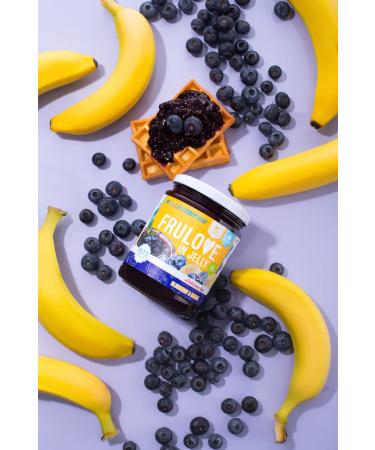 Frulove Sugar-Free Jam - Blueberry & Banana 500g | Low Carb Fruit Jelly Spread | Vegan Friendly | 80% Fruit Content - Buy Online on GoSupps.com