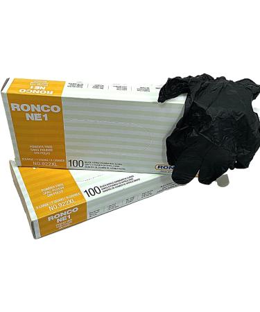 1 BOX XLarge | BLACK Nitrile Gloves RONCO Premium Quality Disposable Gloves | Powder Free | Latex Free | Non-Sterile | Textured Gloves (100 Gloves Per Box) BLACK | 1 BOX XLARGE - Buy Online on GoSupps.com