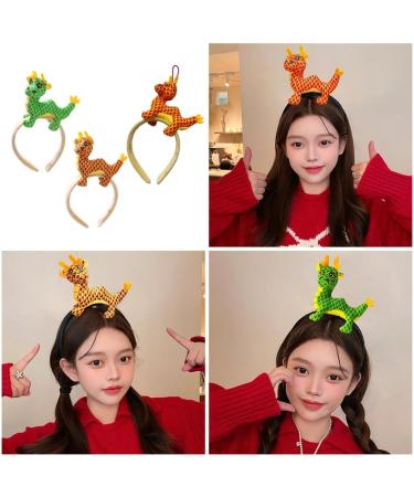 Bottone Cartoon Stuffed Dragon Shape Hairband Photography Hair Holder New Year Party Headband for Girls Women Multiple Color Red - Buy Online on GoSupps.com