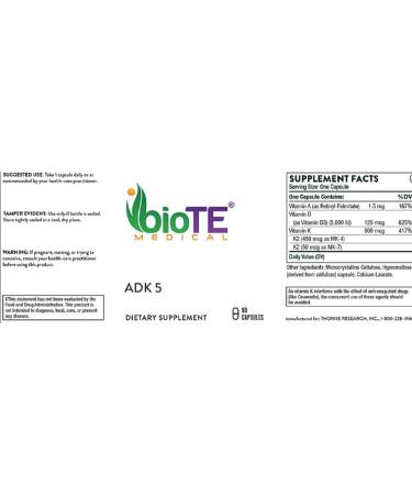 Bio TE ADK 5 New Formula 90 Capsules | High-Quality Vitamin Supplement - Buy Online on GoSupps.com