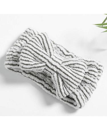 Aceorna Stripe Spa Headband - Soft Fleece Bow Hair Band for Face Washing & Makeup - Buy Online on GoSupps.com
