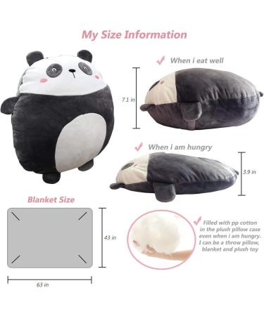 DxDE4U 16 Inch Panda Plush Pillow Blanket - Cute Stuffed Animal Gift for Kids - Ideal for Birthdays, Holidays & Travel - Buy Online on GoSupps.com