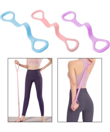 Workout Muscle Pull Rope 8 Resistance Bands Yoga Fitness Elastic Rope Back Training Rope Open Neck Stretch Belt 8 Fitness Resistance Bands Back Training Tool Muscle Release Home Workout Aid Pink - Buy Online on GoSupps.com