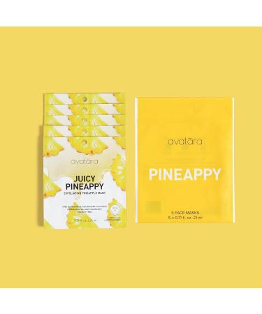 Avatara Juicy Pineappy Exfoliating Facial Mask - Pineapple Extracts, Clean Ingredients - 5 Pack - Buy Online on GoSupps.com