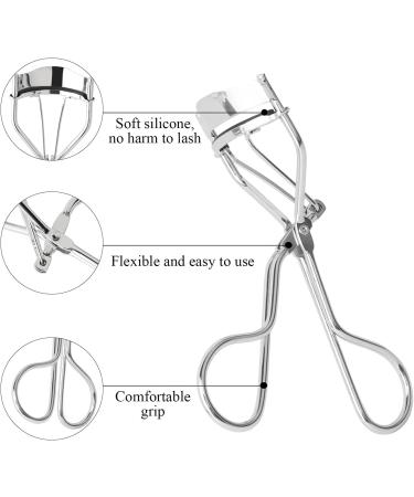 ZHIOPRO Eyelash Curler Stainless Steel Eye Lashes Curlers Professional Lash Curler with Silicone Pad Makeup Accessory for Women and Girls - Buy Online on GoSupps.com