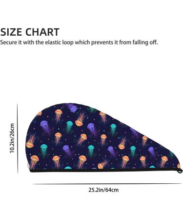 Sea Jellyfish Microfiber Hair Towel - Soft Super Absorbent Coral Velvet Wrap for Long Curly & Thick Hair - Quick Dry Hair Cap for Women - Buy Online on GoSupps.com