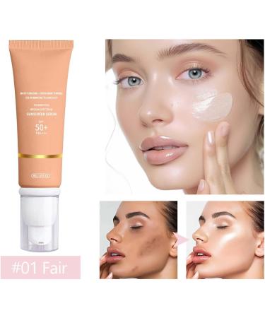 Foundation Covering Imperfections Liquid Foundation Long-Lasting Soft Matte 4 in 1 Liquid Foundation Hydrating Medium Full Coverage Concealer with Spf 50+ Waterproof Korean Makeup (2 Piece  - Buy Online on GoSupps.com