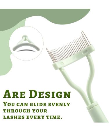 Eyelash Comb Eyelash Curler Makeup Mascara Applicator Eyelash Definer Eyebrow Brush Metal Teeth Eye Lash Tool LSSZ-E Light Green 12 - Buy Online on GoSupps.com