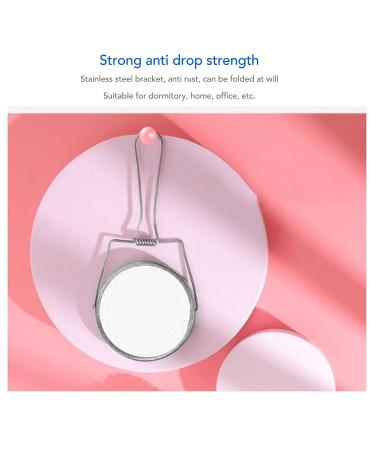 Mini 360 Aluminum Frame Silver Vanity Mirror with Stand - Ideal for Office, Dormitory, Women and Men - Buy Online on GoSupps.com