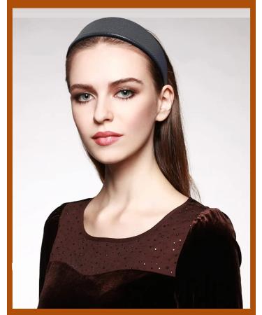 Chic Navy Vegan Leather Headband for Women - Wide PU Hair Band for Non-Slip Style - 1.6 inch - Buy Online on GoSupps.com