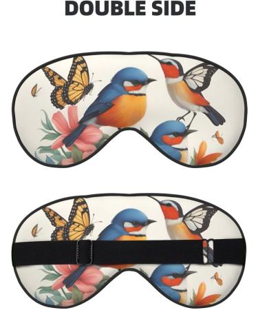 Buy BREAUX Birds Flowers Butterfly Print Double Sided Eye Mask - Blackout Eye Mask for All Night Sleep - Perfect for Women & Men - Buy Online on GoSupps.com