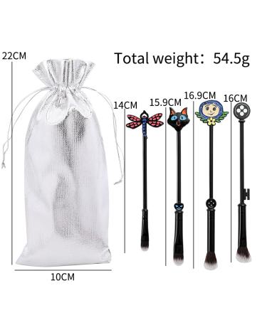 Horror Movie Coraline Makeup Brushes Set | Women s Halloween Collection | Silver Drawstring Bag | Metal Memorial Quality - Buy Online on GoSupps.com
