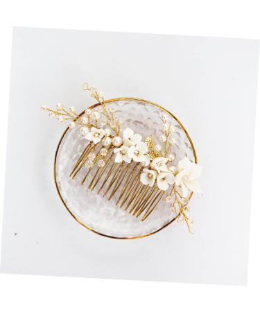 Lurrose Gold Tiara Head Piece for Wedding Bride Gold Hair Accessories Wedding Hair Comb Bridal Hair Pieces Pearl Bridal Headpiece Comb Bride Hair Comb Alloy Hair Comb Wedding Headdress - Buy Online on GoSupps.com