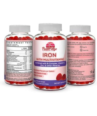 Iron Gummies: New Formula 20 mg Iron per Serving Plus Vitamin C Zinc B Complex. Iron Gummies for Women and Men. Anemia Supplement for Fatigue Prenatal Pregnancy- Vegan Kosher- 90 Ct - Buy Online on GoSupps.com
