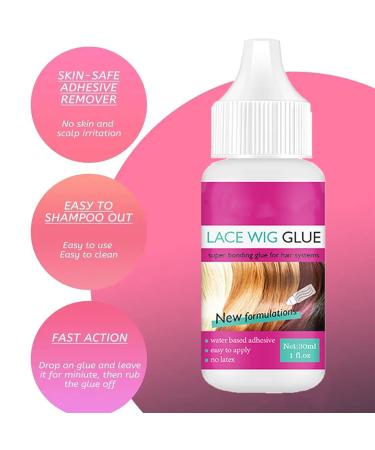 Wig Adhesive Glue Wig Glue For Front Lace Wig Strong Hold Invisible Bonding Adhesive Hair Glue Water & Oil Proof Hair Replacement Adhesive For Lace Hairpiece Toupee System - Buy Online on GoSupps.com