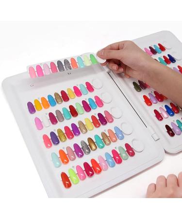 1pc Nail Color Book Color Cards Fake Tips Display Book Nail Color Display Board Color Card Book Chart Nail Art Tool Nail Color Sample Plate Nail Polish Glue Abs White Template - Buy Online on GoSupps.com