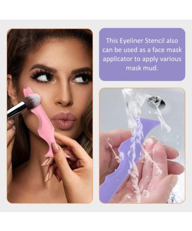 COHEALI Eyeshadow Stencils 2pcs Silicone Beauty Ruler Eyeshadow Silicone Eyeliner Shield Silicone Eyebrow Stencil Bevel Cream - Buy Online on GoSupps.com