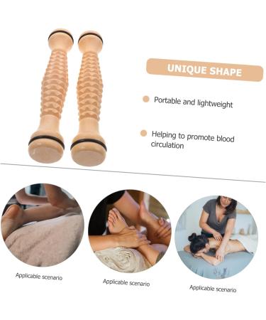 Fomiyes 2-in-1 Wooden Roll Massage and Muscle Relief Roller - Portable Foot & Shoulder Massager for Ultimate Relaxation - Buy Online on GoSupps.com