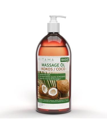 KitaMa massage oil aroma coconut - body oil for massages - care oil - aroma oil - nourishing relaxation oil - coconut nut - 1000ml (1 -liter) coconut 1 l (1 Pack)