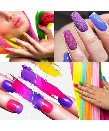 12 Colors Fluorescent Pigment Nail Powder - UV Glow Nail Art Glitter for Christmas Party & Body Decor - Buy Online on GoSupps.com