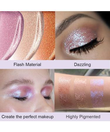 3 Pcs Waterproof Golden Purple Liquid Glitter Eye Shadow Set - Long Lasting Sparkling Gold Eye Makeup for Professional Eyes - Buy Online on GoSupps.com