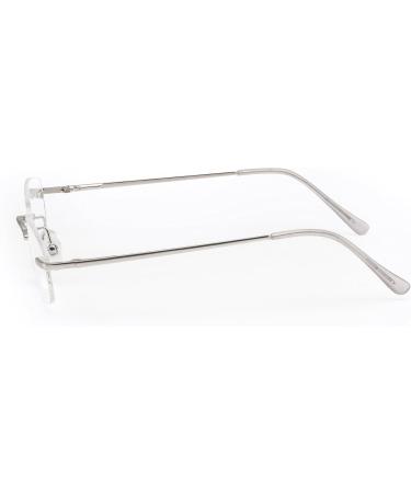 Filtral Borderless Reading Glasses - Frameless Unisex Reading Aid +1.50 Diopters in Silver Matt - International Shipping Available - Buy Online on GoSupps.com