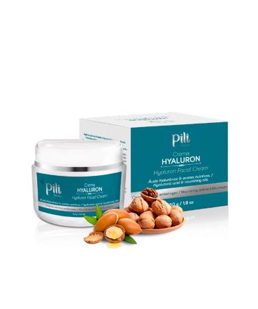 Pili Hyaluron face cream | Hyaluronic Acid Cream Face with Argan oil and Paradise Nut Oil. Ultra-Hydrating Anti Aging and Anti Wrinkle Cream Day Cream or Night Cream Moisturizer | 1.8 Oz