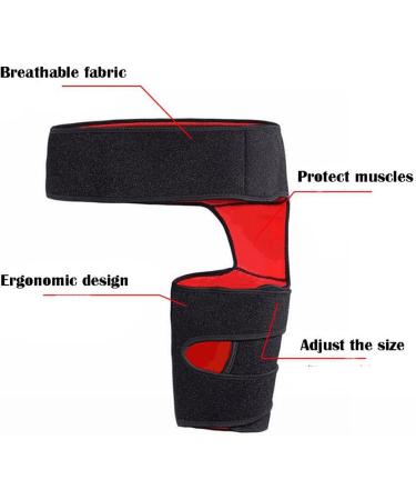 Ortho Wrap Hip Brace for Sciatica Wrap Hip Brace Healthy Lab Co Sciatica Brace Groin Thigh Sleeve Hip Support Wrap Wrap Hip Brace for Men Women (2pcs-Black&Red) - Buy Online on GoSupps.com