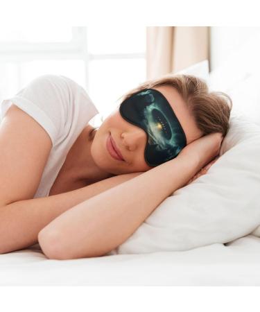 UFO at Night Print Unisex Sleep Eye Mask | Soft Comfort Eye Shade for Travel Yoga & Shift Work - Buy Online on GoSupps.com