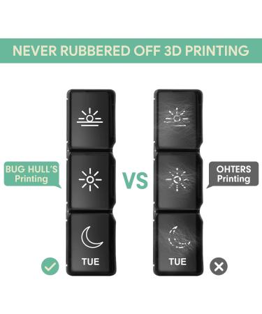 BUG HULL Weekly Pill Organizer 3 Times a Day - Portable 7 Day Pill Box for Vitamins & Supplements - Moisture-Proof Travel Pill Container - Black - Buy Online on GoSupps.com