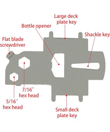 iSURE MARINE 2pcs Deck Fill Plate Key Kit - Stainless Steel Multi Tool for Gas, Fuel, Water, Waste, Diesel Tank - Boat/Yacht Floating Keychain - Buy Online on GoSupps.com