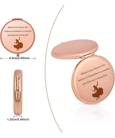 Jielahua Dance Teacher Appreciation Rose Gold Compact Mirror - Perfect Birthday, Retirement, and Thanksgiving Gift - Buy Online on GoSupps.com