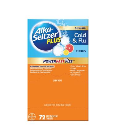 Alka-Seltzer Plus Severe Cold & Flu PowerFast Fizz Citrus - 72 Tablets