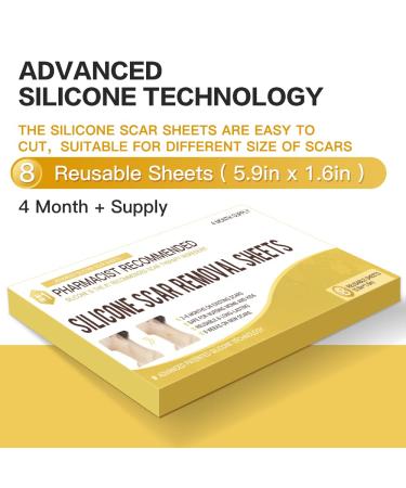 Medical Grade Silicone Scar Removal Sheets - Silicone Scar Strips for Trauma Scars, C-Section, Keloid Treatment - Buy Online on GoSupps.com