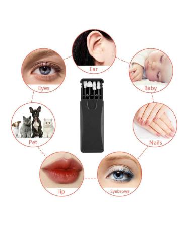 Upgraded Reusable Silicone Ear Swabs 4 Pcs - Black Love Shape Cotton Swabs for Ears Cleaning and Makeup Beauty - Buy Online on GoSupps.com