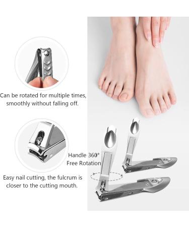 Nail Clipper Fingernail Cutter Scissors Stainless Steel Anti Splashing Tool with File - Buy Online on GoSupps.com
