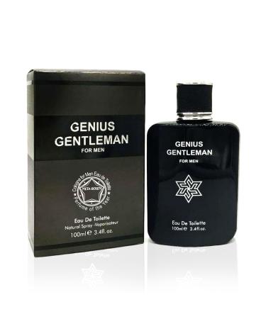 META-BOSEM Genius for Men Cologne Masculine Fragrance Eau de Toilette Natural Spray - Citrus Woody Scent Black Bottle - Holiday Gift 3.4 Fl Oz/100 Ml