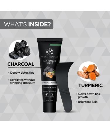 Buy The Man Company Hair Removal Cream with Charcoal & Turmeric - 100g | Dermatologically Tested for All Skin Types - Fast International Shipping - Buy Online on GoSupps.com